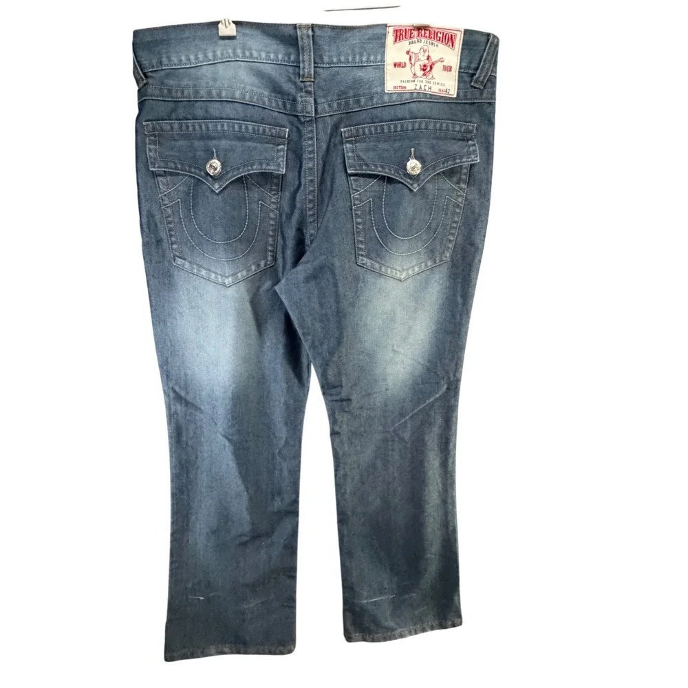 True Religion Zach Straight Leg Jeans Mens 42‎ Blue Y2K Streetwear Grunge Baggy